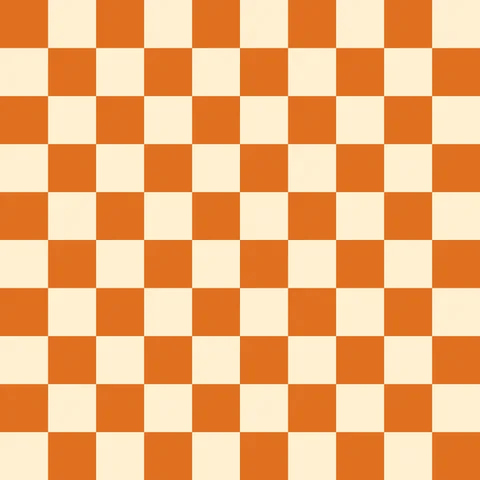 Retro Orange Checkerboard — Geometric