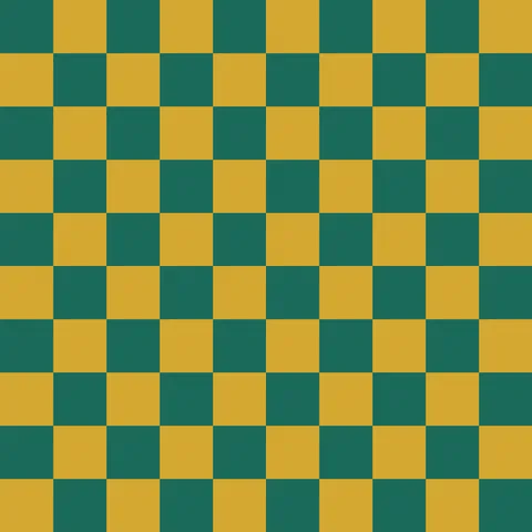 Teal & Gold Checkerboard — Geometric