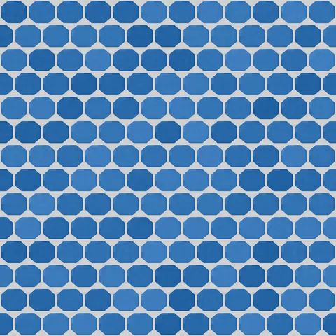 Blue Hex Mosaic Tile — Geometric